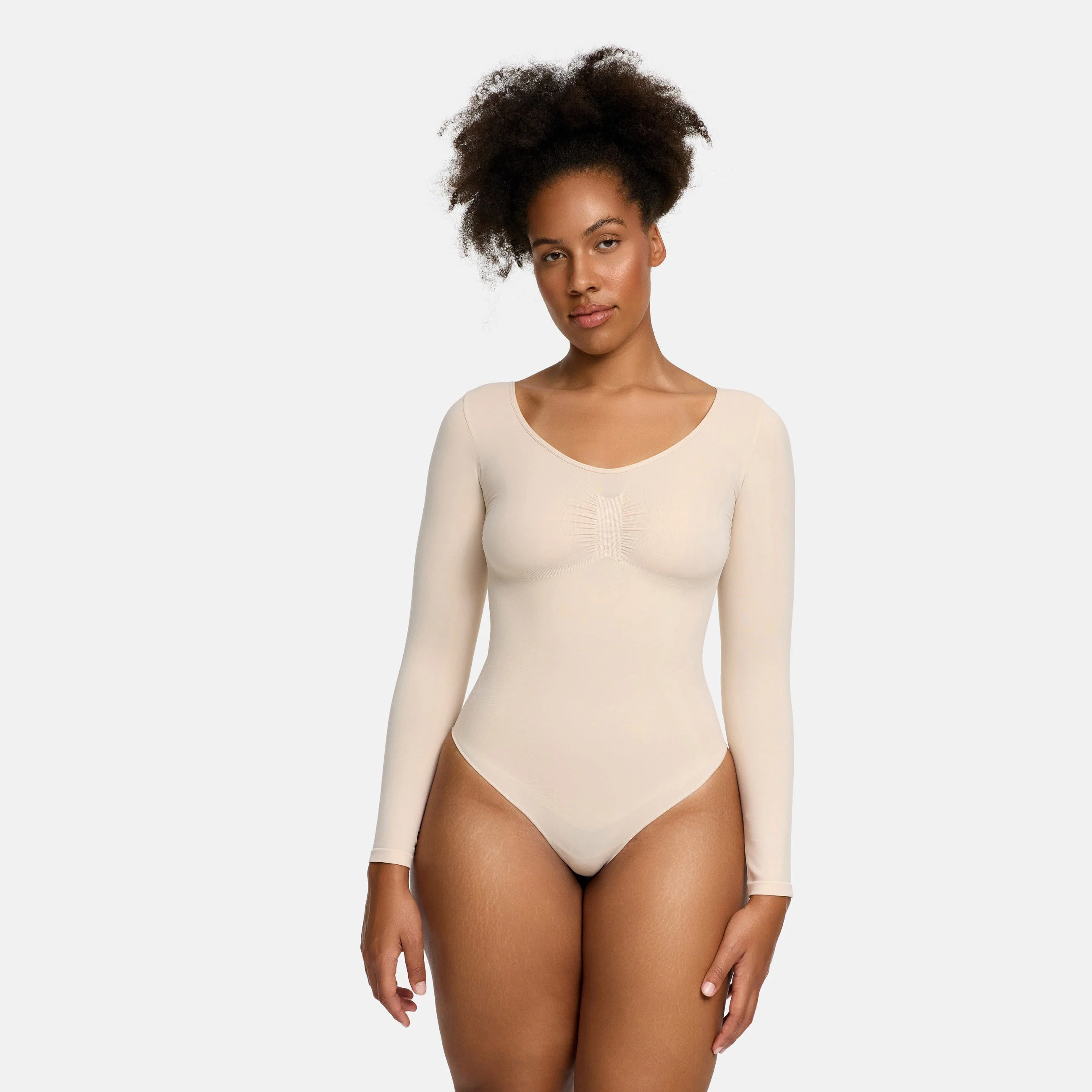 Bodysuit Sculpting Shapewear Longsleeve mit String - Image 11