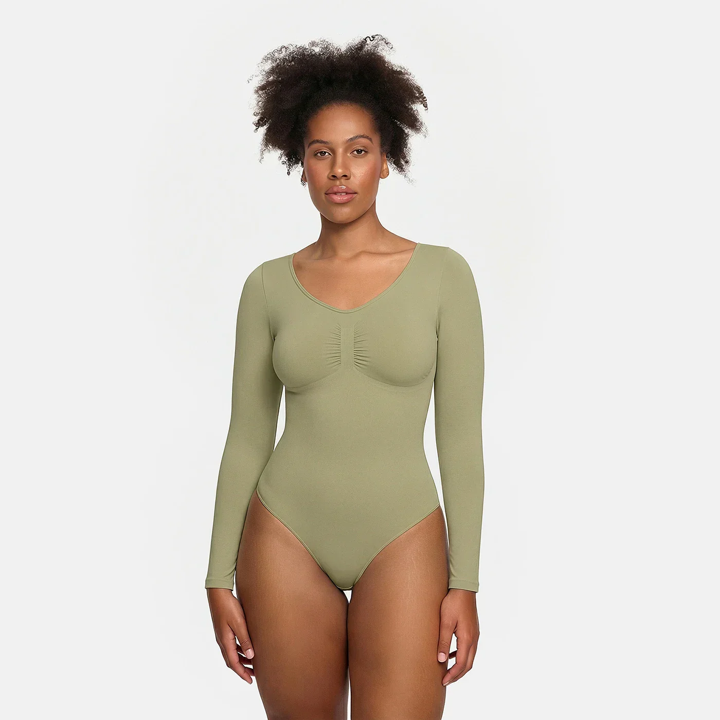 Bodysuit Sculpting Shapewear Longsleeve mit String - Image 17