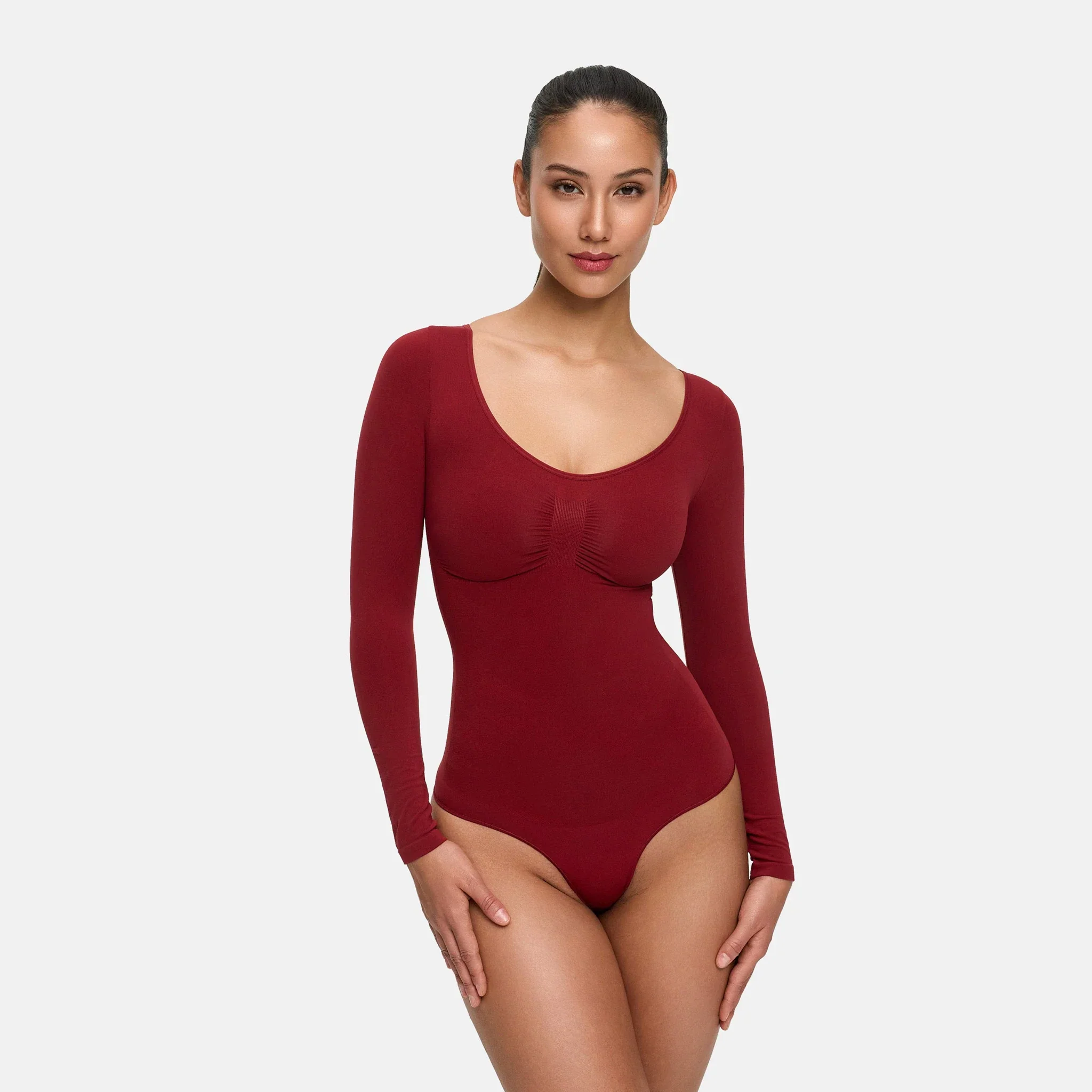 Bodysuit Sculpting Shapewear Longsleeve mit String - Image 23