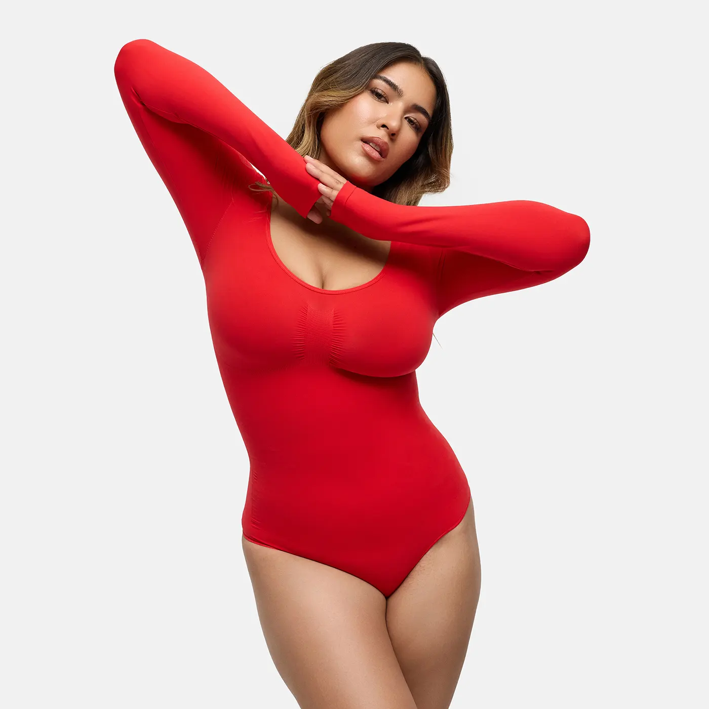 Bodysuit Sculpting Shapewear Longsleeve mit String - Image 61