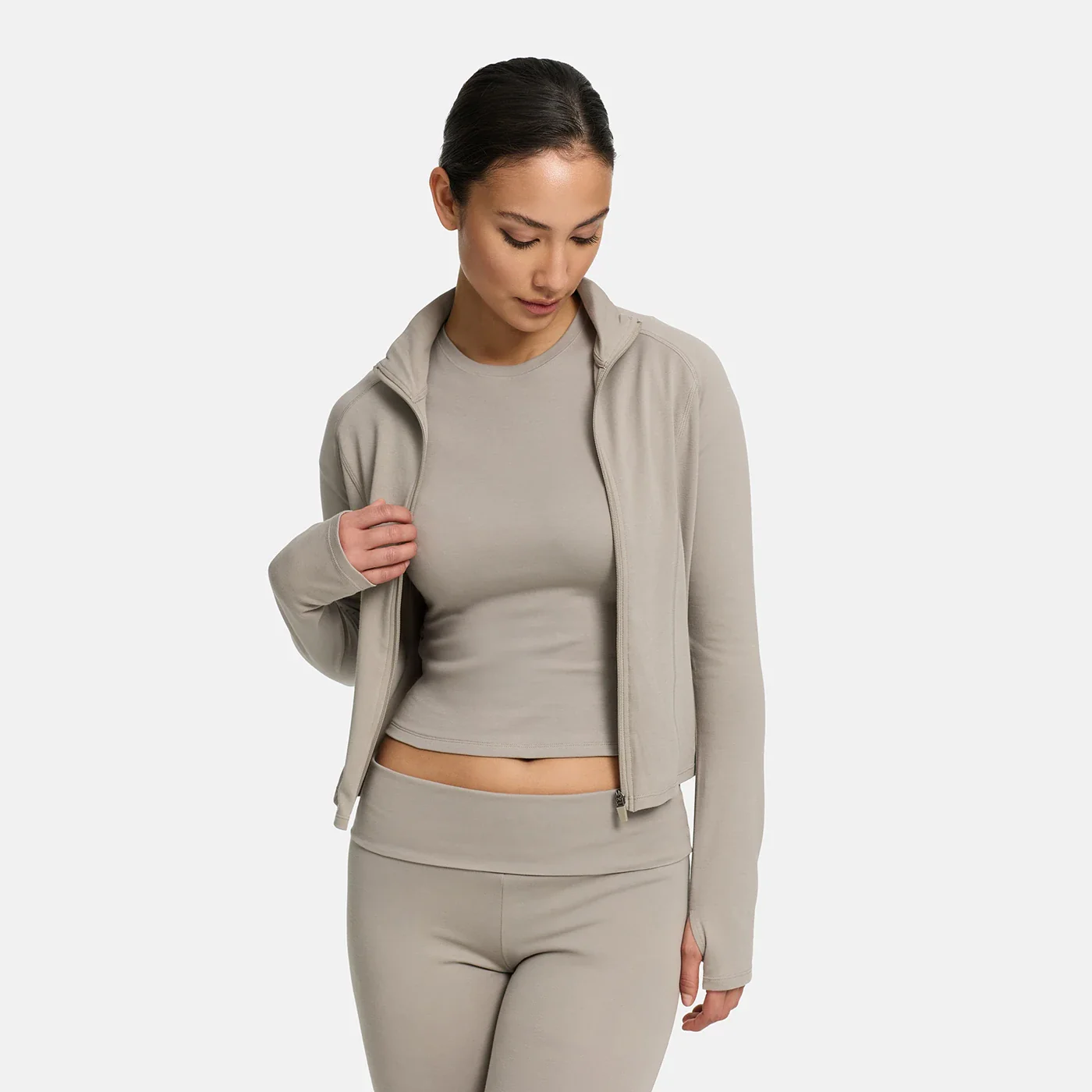 Cotton Body Fitted Zipper Jacke - Image 11