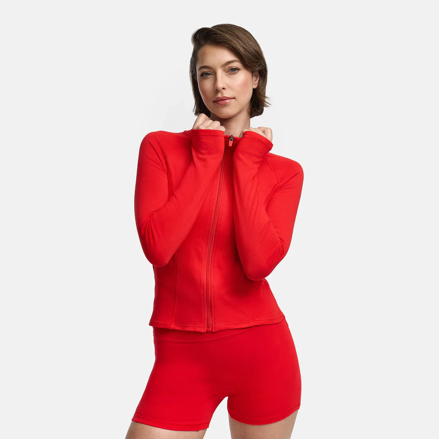 Cotton Body Fitted Zipper Jacke - Image 19