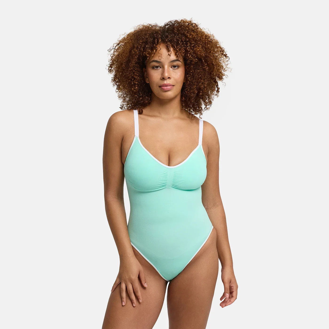 Lined Bodysuit Sculpting Shapewear mit integrierten Pads mit String - Image 2