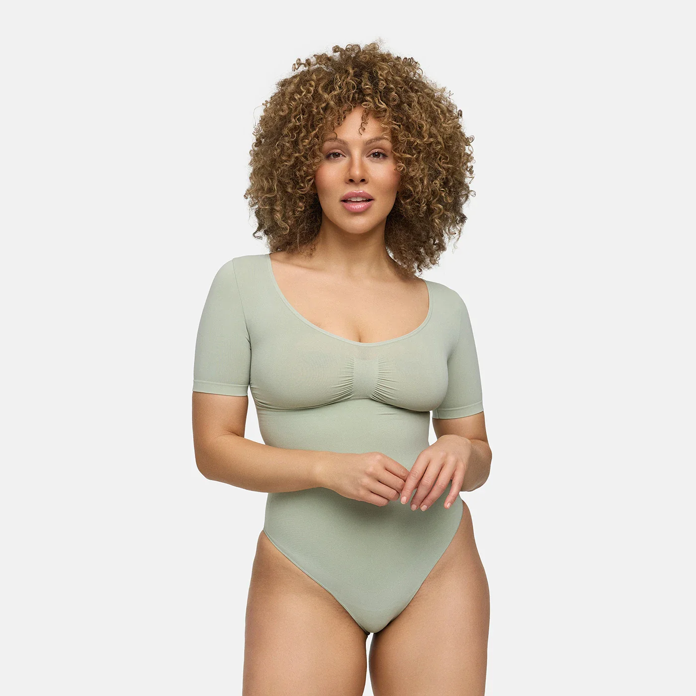 T-Shirt Bodysuit Sculpting Shapewear mit Slip - Image 34