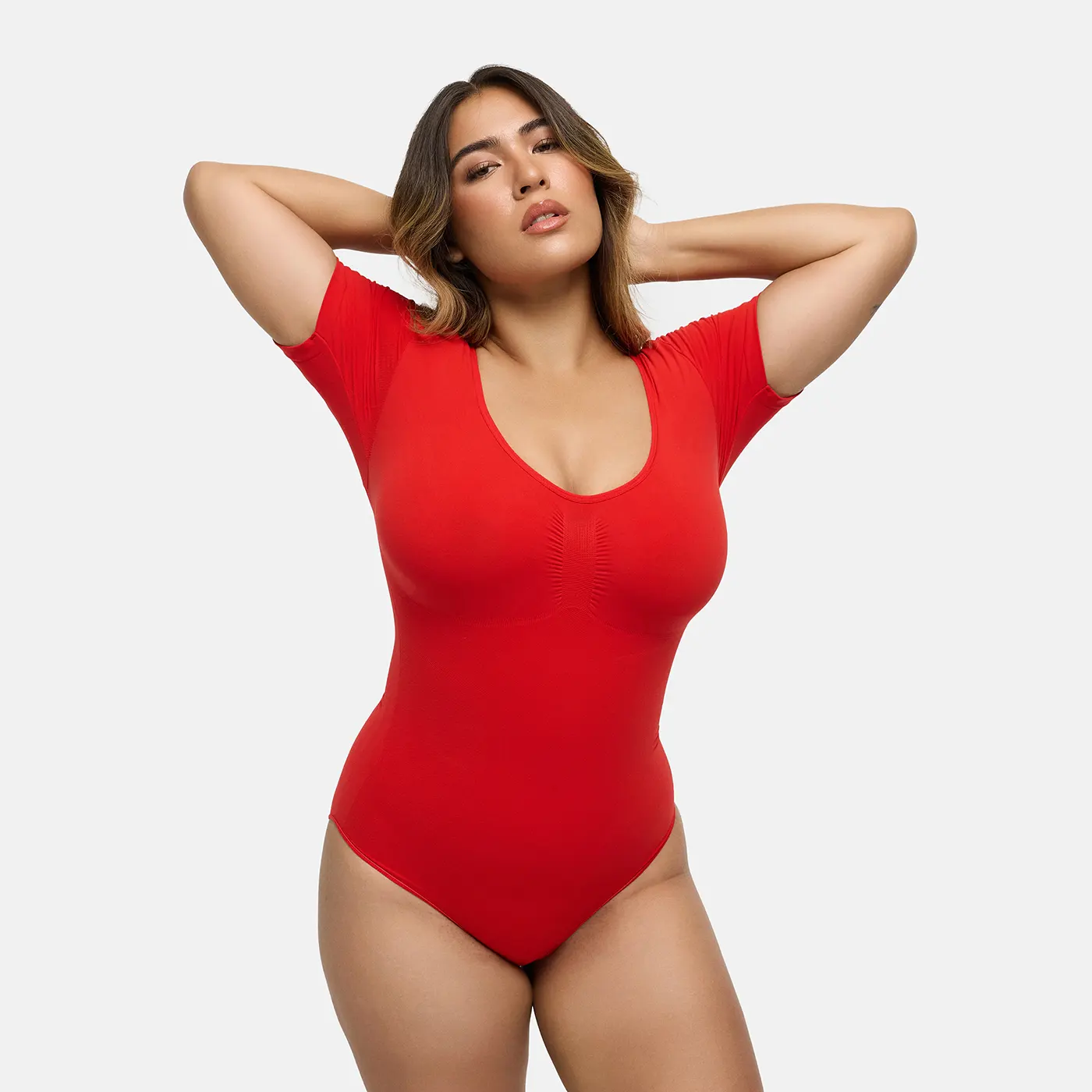 T-Shirt Bodysuit Sculpting Shapewear mit Slip - Image 42
